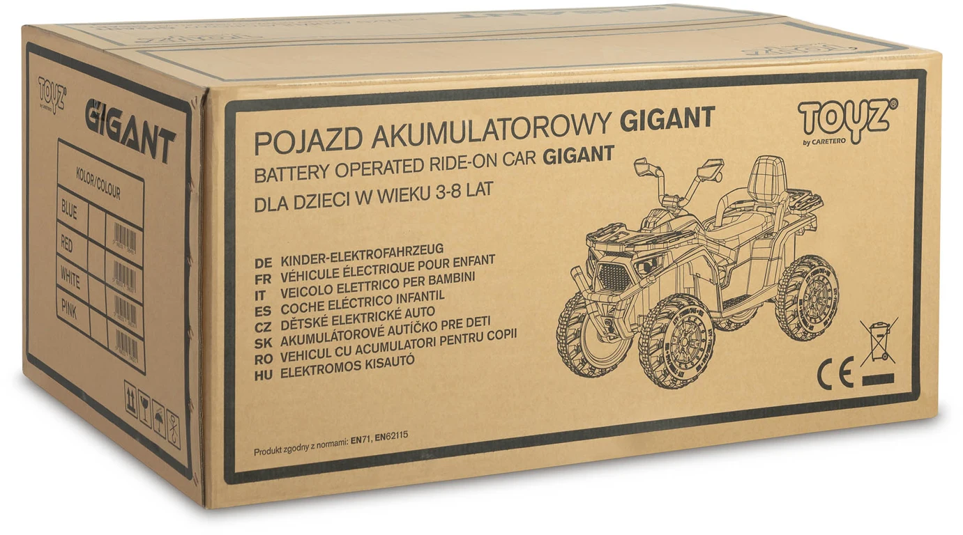 Електромобіль квадроцикл Caretero (Toyz) Gigant White